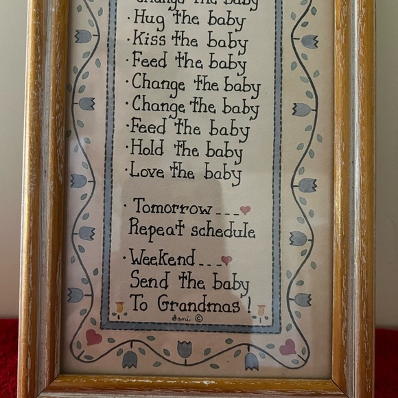 Vintage Wood Framed New Mothers Schedule Wall Art - Picture 3 of 16